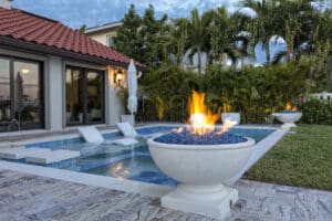 pool remodel trends - fire features