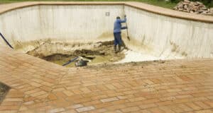 pool renovation contractor at work